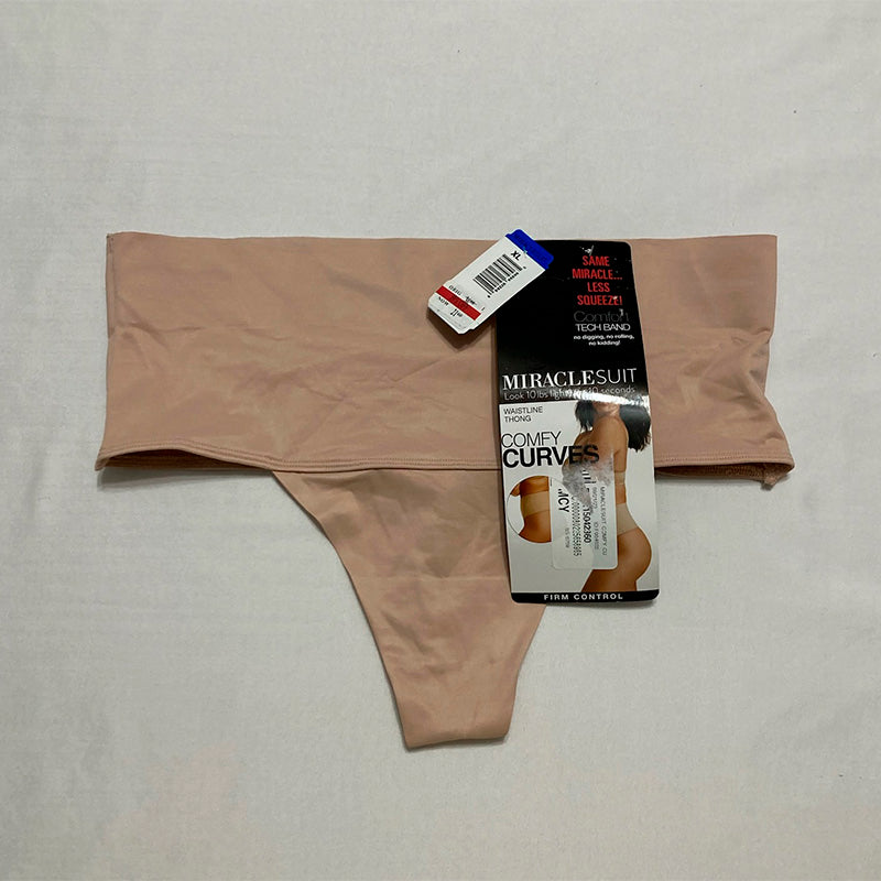 Miraclesuit Women's Comfy Curves Waistline Thong Warm Beige XL