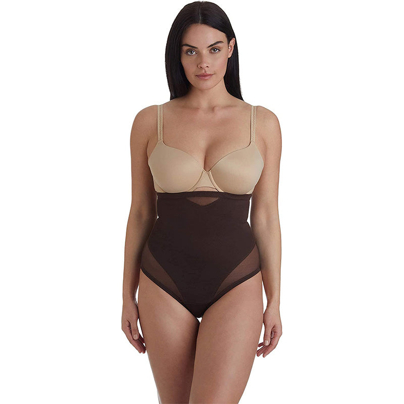 Miraclesuit Sheer Extra Firm Shaping High Waist Thong Coffee L