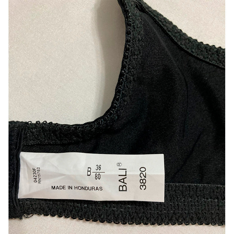 Bali Double Support Wire-Free Bra Black 36B