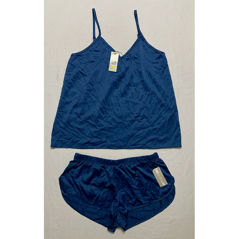 INK+IVY Sleepwear Tank Top and Matching Cami Short Blue S