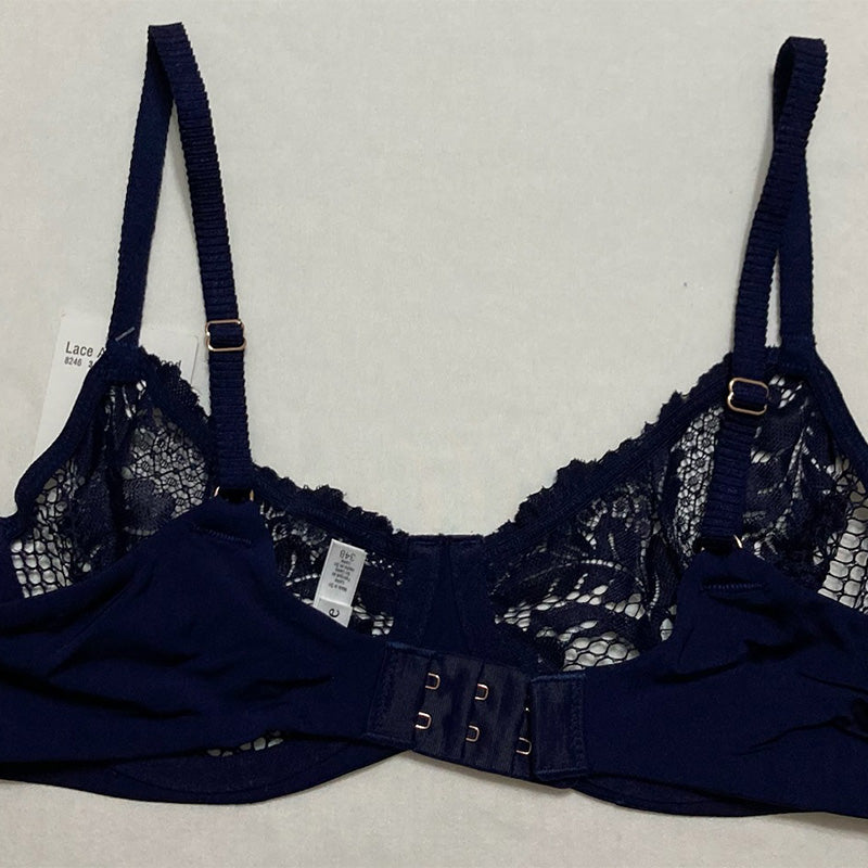 Le Mystere Lace Allure Unlined Wired Bra - Evening Blue 34B