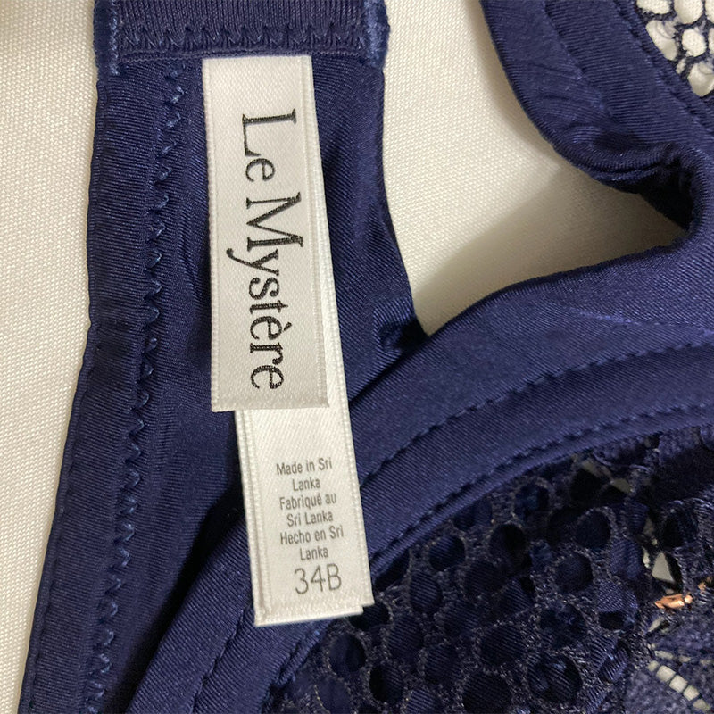 Le Mystere Lace Allure Unlined Wired Bra - Evening Blue 34B