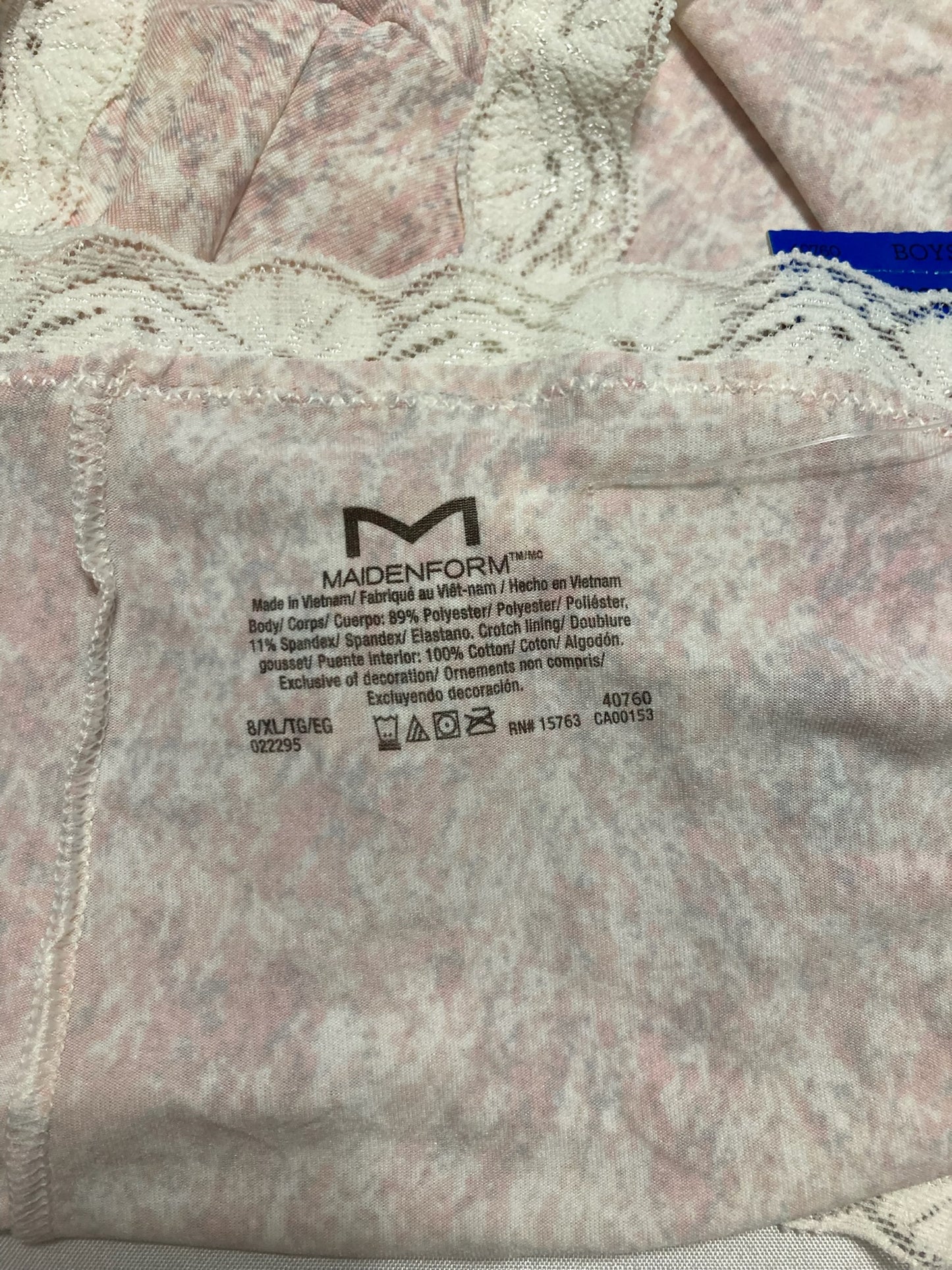 Maidenform Classic Microfiber Boyshorts w/Lace Gentle Peach XL/8