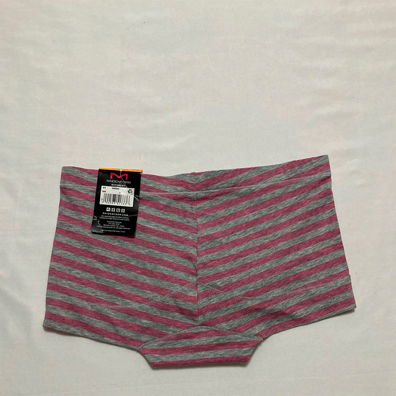 Maidenform Cotton Boyshort Boy Shorts Panties Pink Ribbon Stripe S