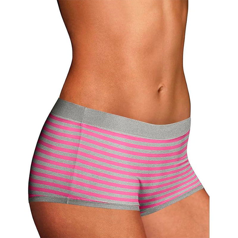 Maidenform Cotton Boyshort Boy Shorts Panties Pink Ribbon Stripe S