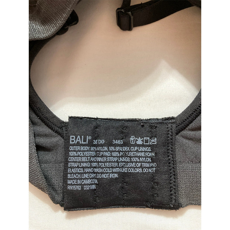 Bali Comfort Revolution Wirefree Bra Black Swirl Pattern 34DD