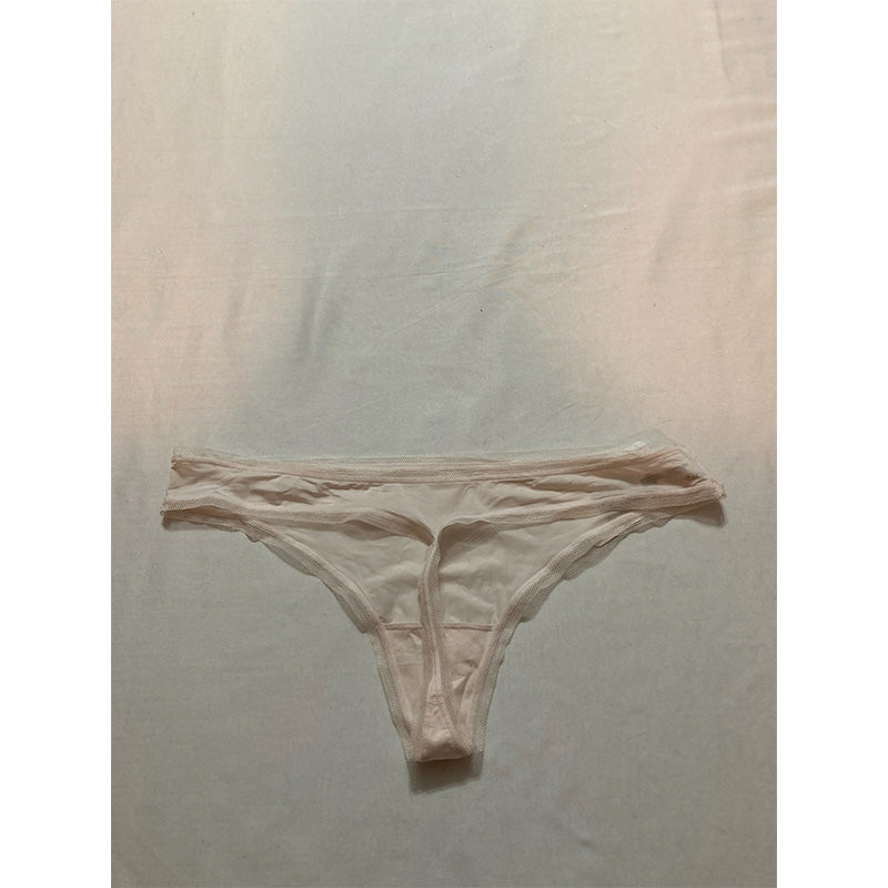 DKNY Litewear Low Rise Thong Panty Vanilla L