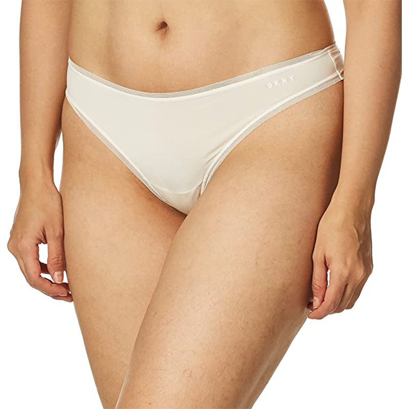 DKNY Litewear Low Rise Thong Panty Vanilla L