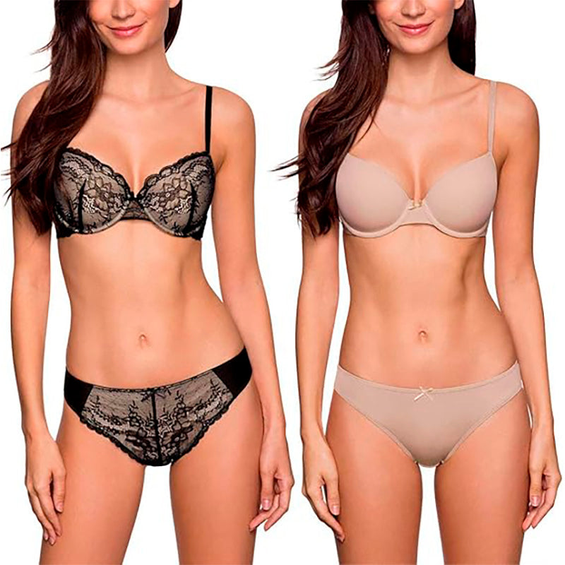 DORINA CHLOE-2PP Light Padded DEMI-Black/blush-36C