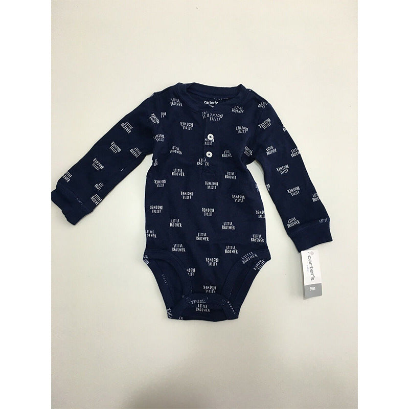 Carter's Baby Boys Little Brother-Print Cotton Bodysuit Navy 9 Months