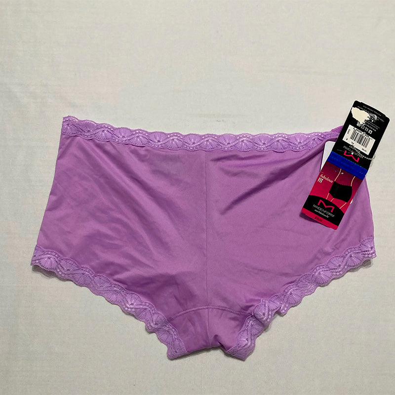 Maidenform Microfiber Underwear with Lace Boyshort Panties Lavender 8