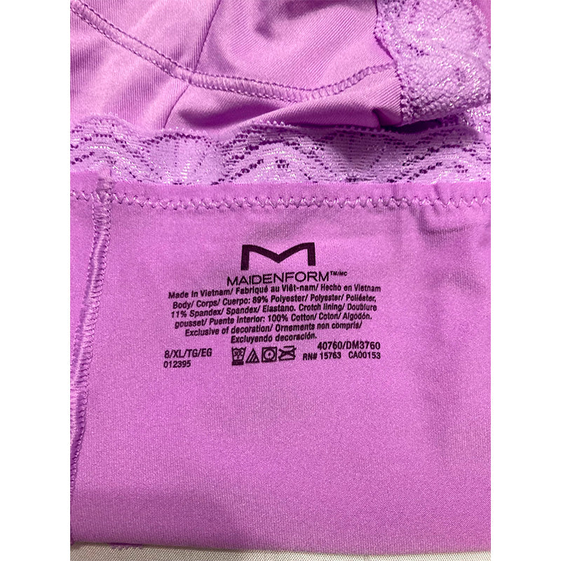 Maidenform Microfiber Underwear with Lace Boyshort Panties Lavender 8