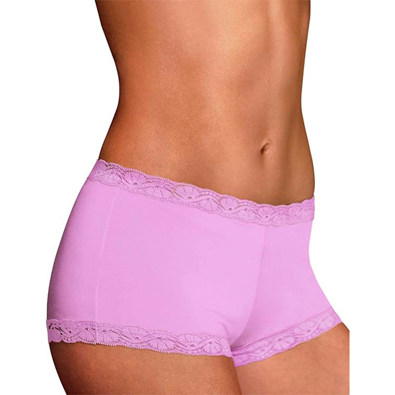 Maidenform Microfiber Underwear with Lace Boyshort Panties Lavender 8