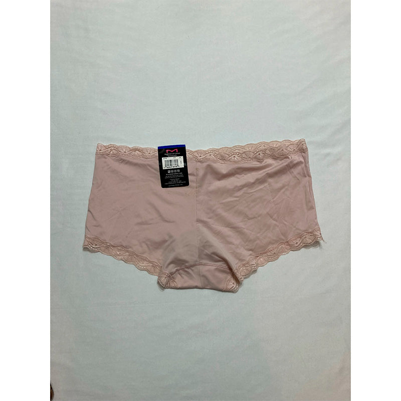 Maidenform Microfiber Underwear One Fab Fit Boyshort Panties with Lace Sandshell 8