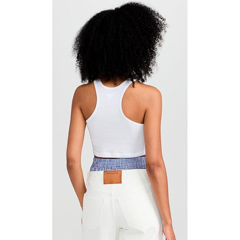 Alexander Wang Cropped Classic Racer Tank White L