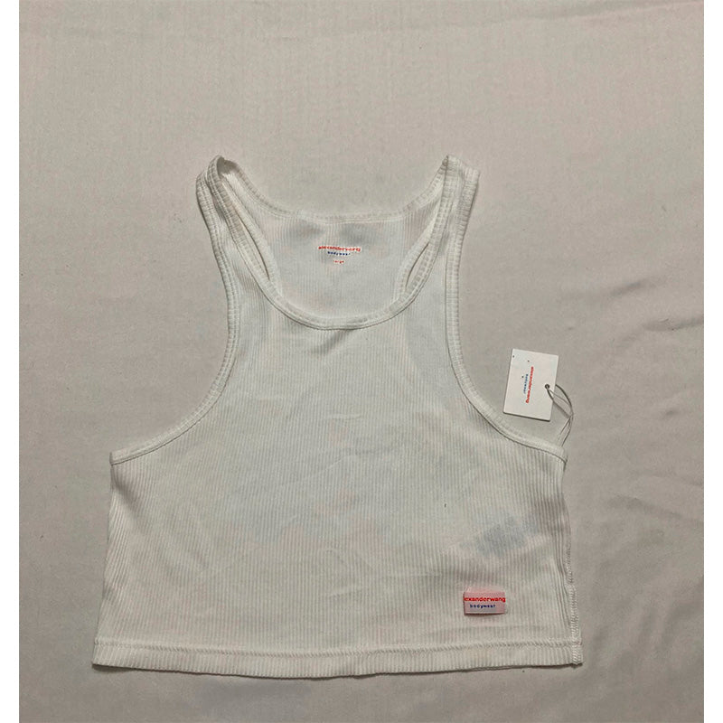 Alexander Wang Cropped Classic Racer Tank White L