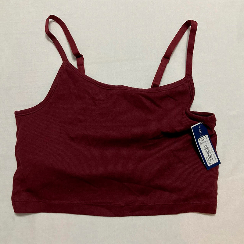 Gap Logo Comfort Cropped Bralette Burgundy S
