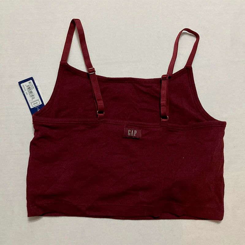 Gap Logo Comfort Cropped Bralette Burgundy S