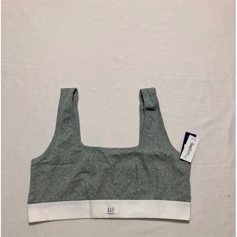 GapBody Logo Comfort Square-Neck Bralette Grey L