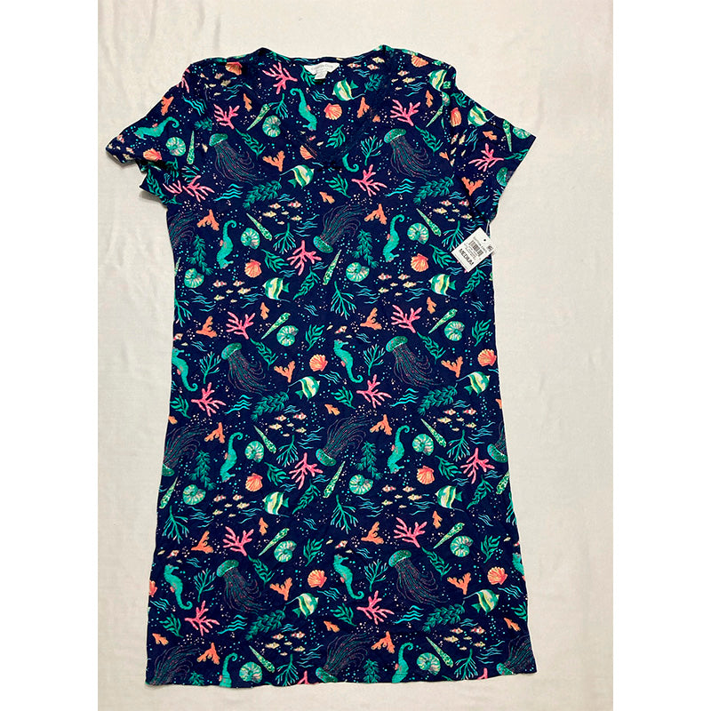 Charter Club Cotton Lace-Trim Essentials Sleepshirt Med Blu M
