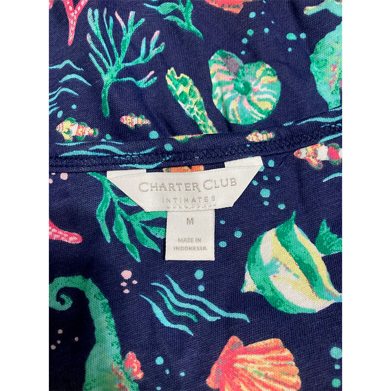 Charter Club Cotton Lace-Trim Essentials Sleepshirt Med Blu M