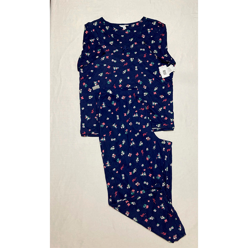 Charter Club Cotton Printed Pajamas Set Blue 2XL