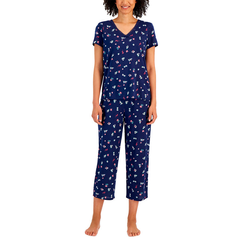 Charter Club Cotton Printed Pajamas Set Blue 2XL