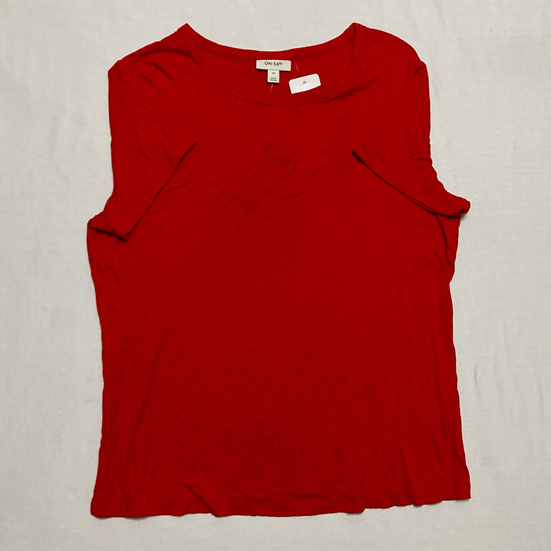On 34th Ribbed T-Shirt Red 2X