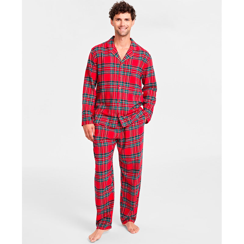 Family Pajamas Men's Brinkley Cotton Plaid Pajamas Set Multicolor 2XL