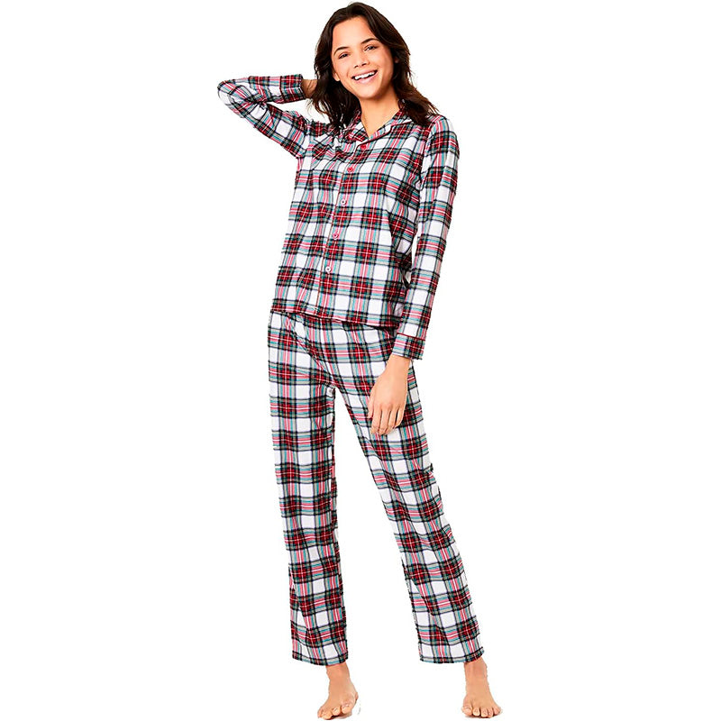 Family Pajamas Stewart Cotton Plaid Pajamas Set Multicolor