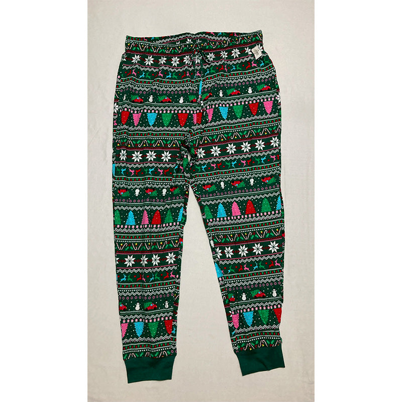 Family Pajamas Men's Mix It Jolly Fair Pajamas Set Green XL