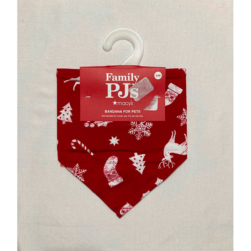 Family Pajamas Matching Merry Cotton Printed Pet Bandana Red S/M