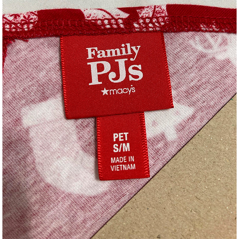 Family Pajamas Matching Merry Cotton Printed Pet Bandana Red S/M