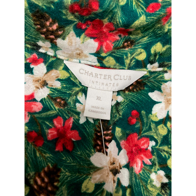 Charter Club Pajama Set Notch Collar Multicolor XL