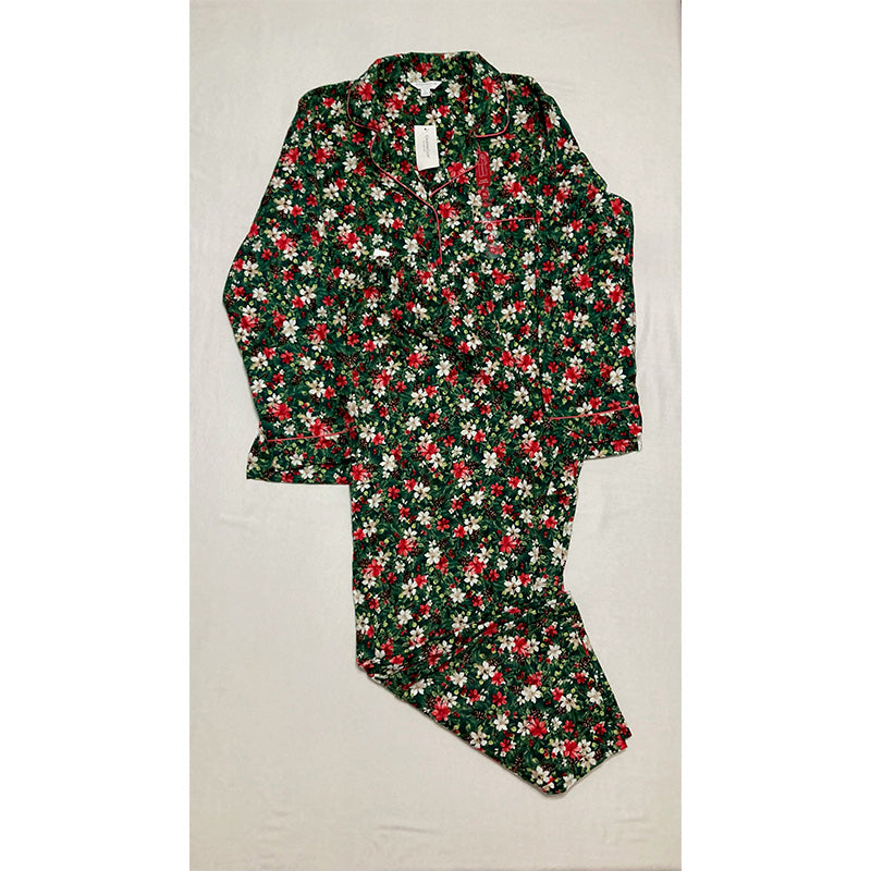 Charter Club Pajama Set Notch Collar Multicolor XL