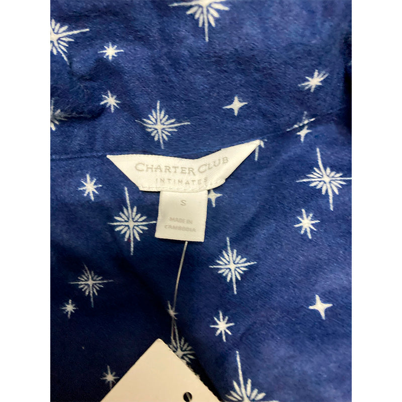 Charter Club Pajama Set Top With Pockets Navy S