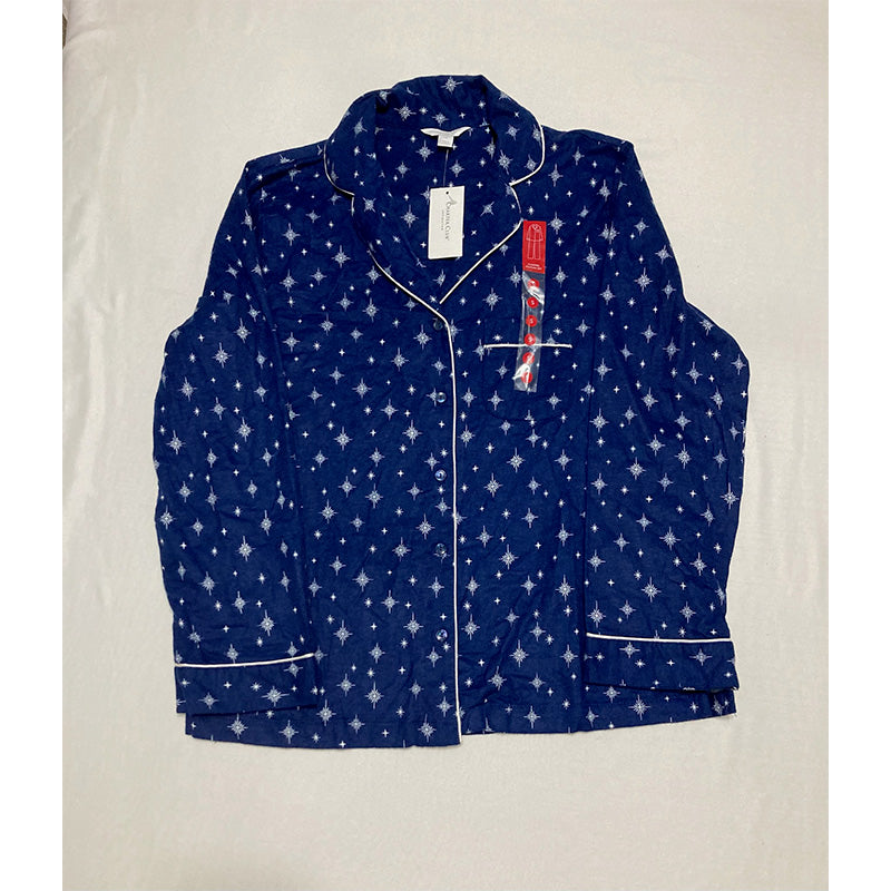 Charter Club Pajama Set Top With Pockets Navy S