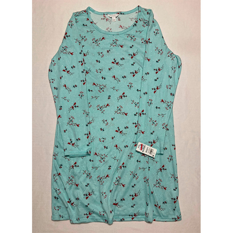 Charter Club Printed Long-Sleeve Sleepshirt Cardinal