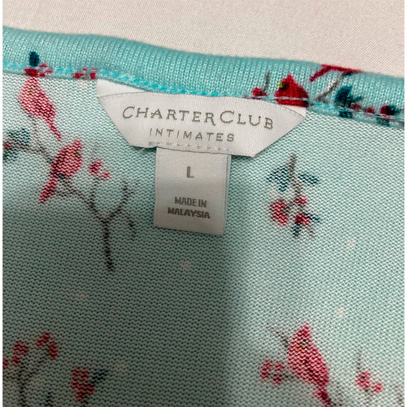 Charter Club Printed Long-Sleeve Sleepshirt Cardinal