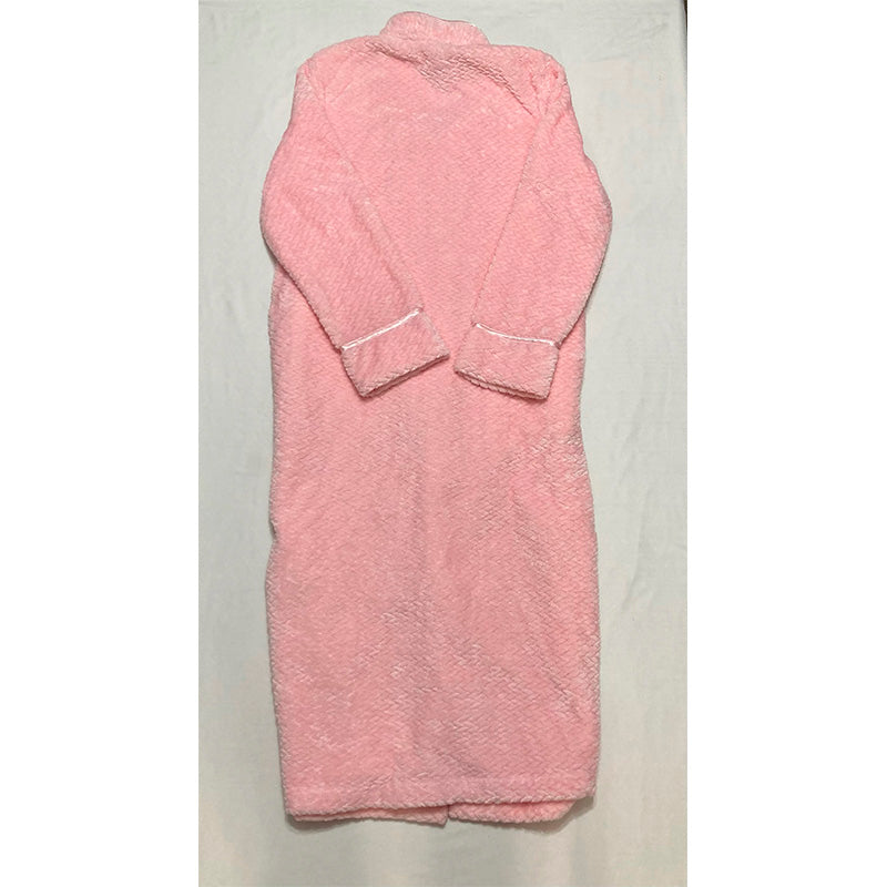 Charter Club Plush Zig Zag Zipper Robe Pink M