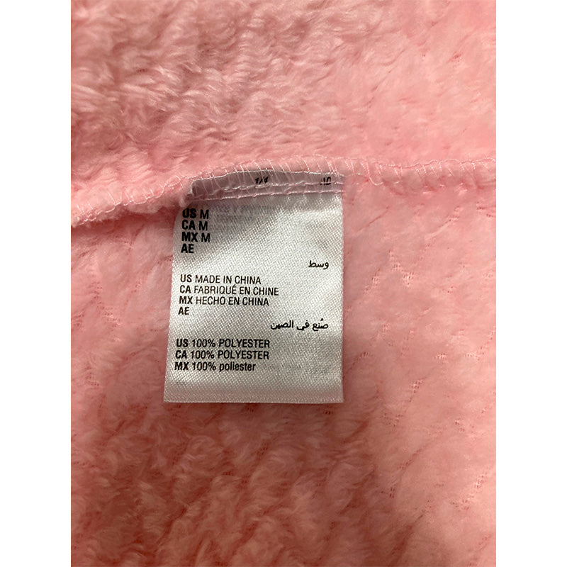 Charter Club Plush Zig Zag Zipper Robe Pink M