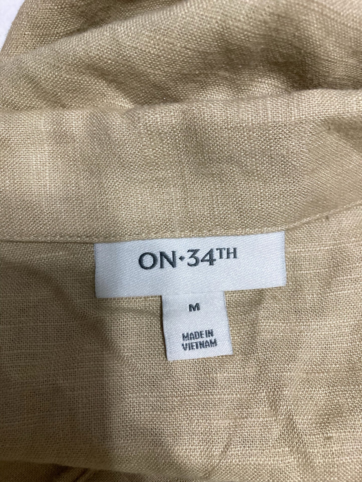 On 34TH Summer Short Sleeve Button Beige M