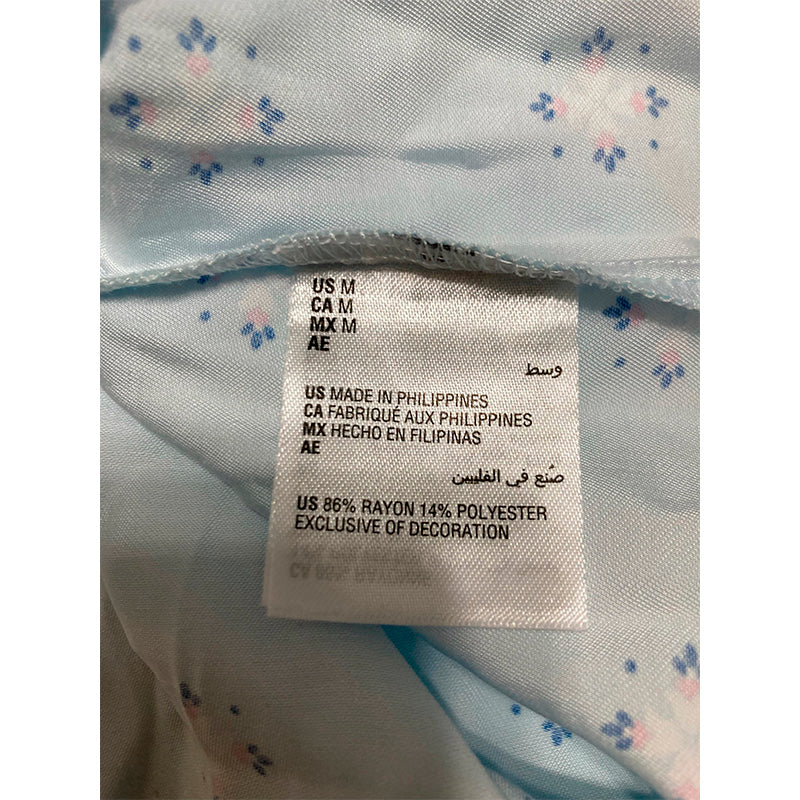 Charter Club Pajama Set Notch Collar Blue Sky M