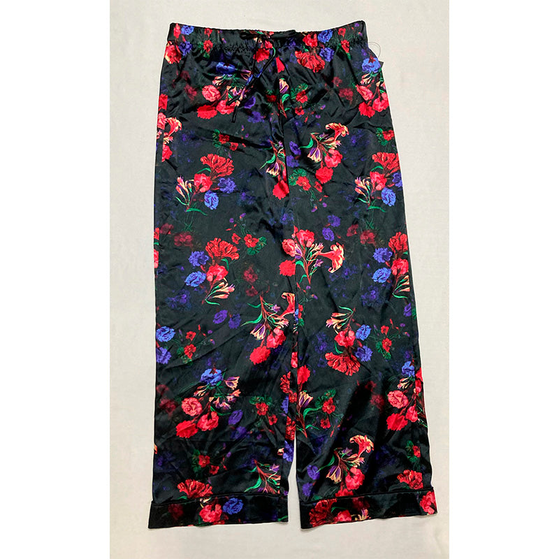 Inc Pajama Set Top And Pants Multicolor Floral Black M