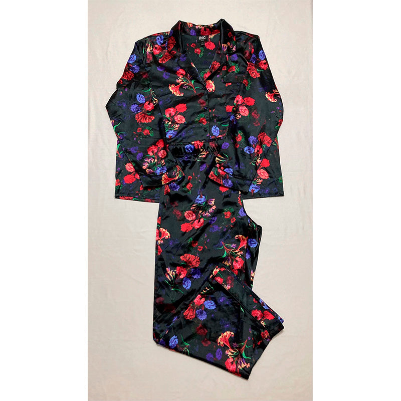 INC Pajama Set 2 Piece Multicolor Floral L