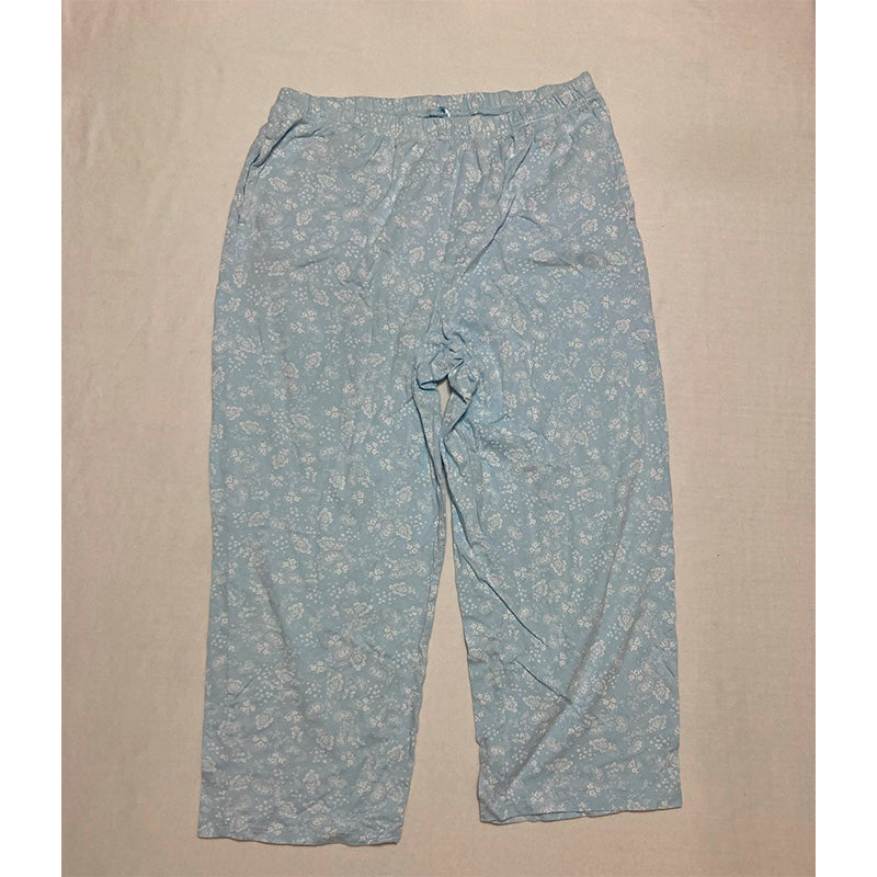 Charter Club Pajama Set 2 Pc Round Neck Blue Floral S