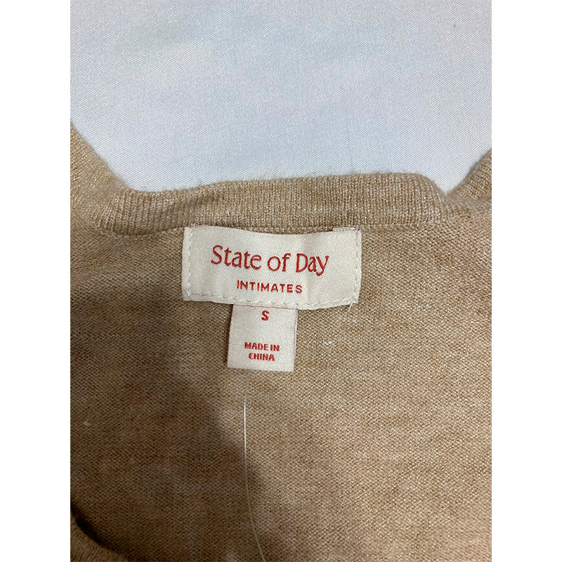 State Of Day Pajama Set Round Neck Toasted Peanut S