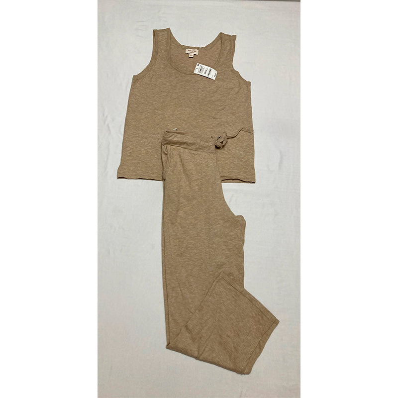 State Of Day Pajama Set Round Neck Toasted Peanut S