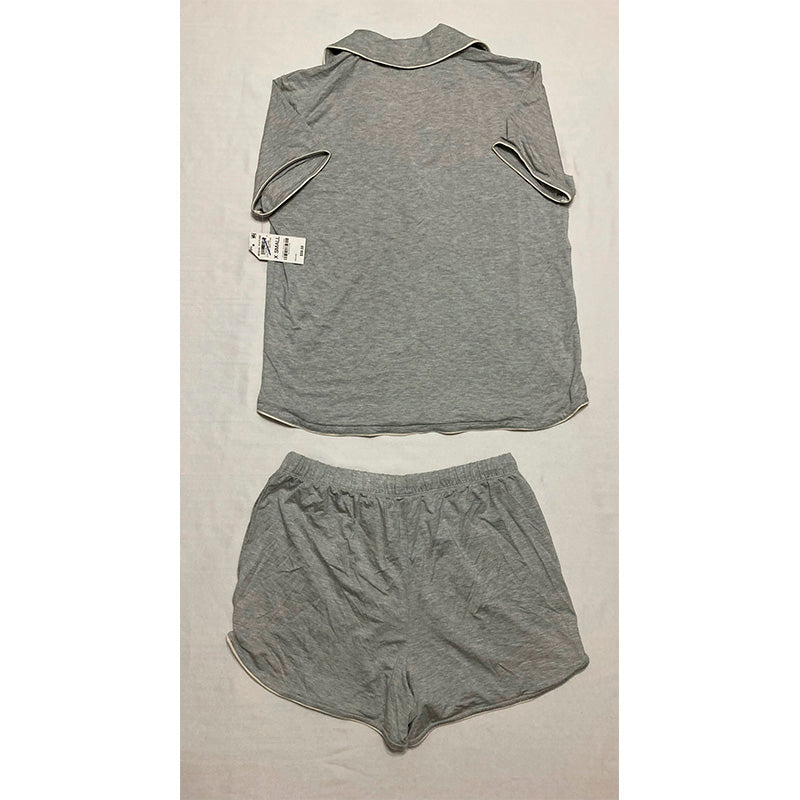 State of day Pajama Set Notch Collar Grey XS