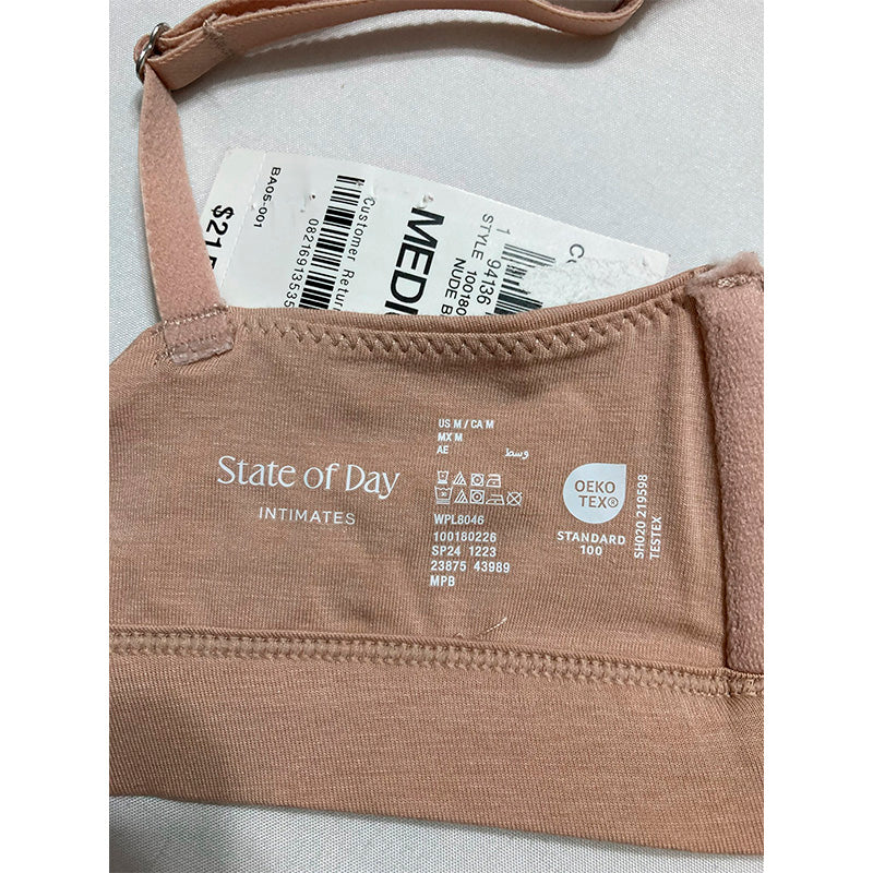 STATE OF DAY Women's Cotton Blend Bralette Nude M